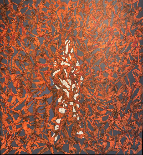 THE LEADER2022120 x 130 cmMixed (Bleach, Acrylic on Jeans)