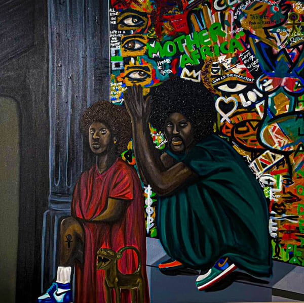 AUSTIN DORGU BOYS IN THE HOOD2023Acrylic and Oil on Canvas40 x 40 inches