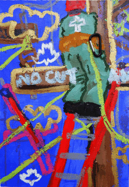 Agent of light 2 Acrylic and Oil pastel on paper 42 x 29.7 cm 2023