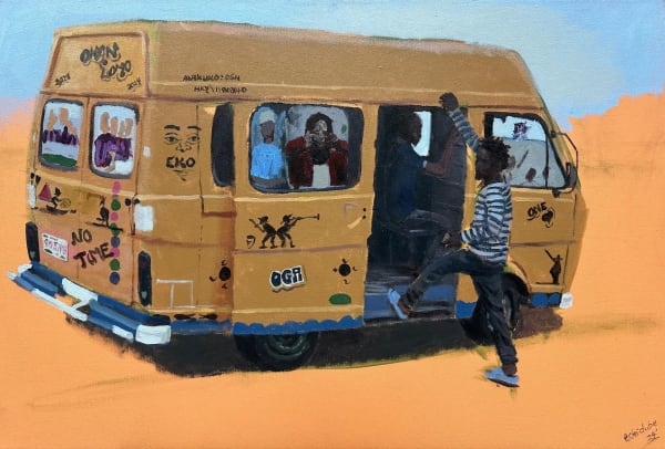 Danfo (loading) 2024 Acrylic on canvas 24 x 36in