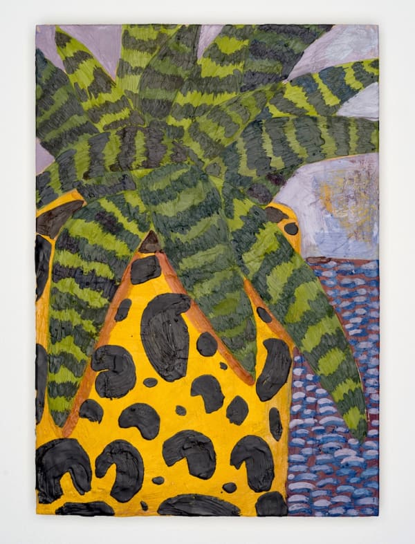 Anna Valdez, Leopard Vase with Striped Bromeliad, 2020