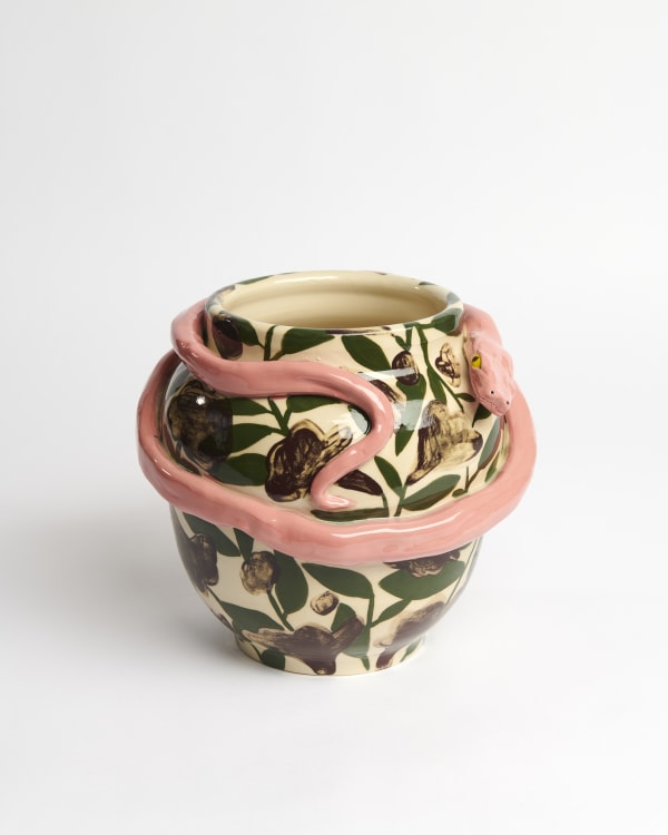 Anna Valdez, Pink Snake with Floral Pattern, 2020