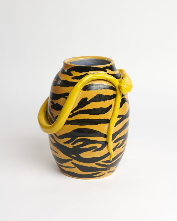 Anna Valdez, Snake Vase with Tiger Pattern, 2020