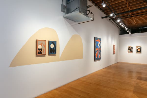 Installation view of the left and back walls of the gallery facing from the door.