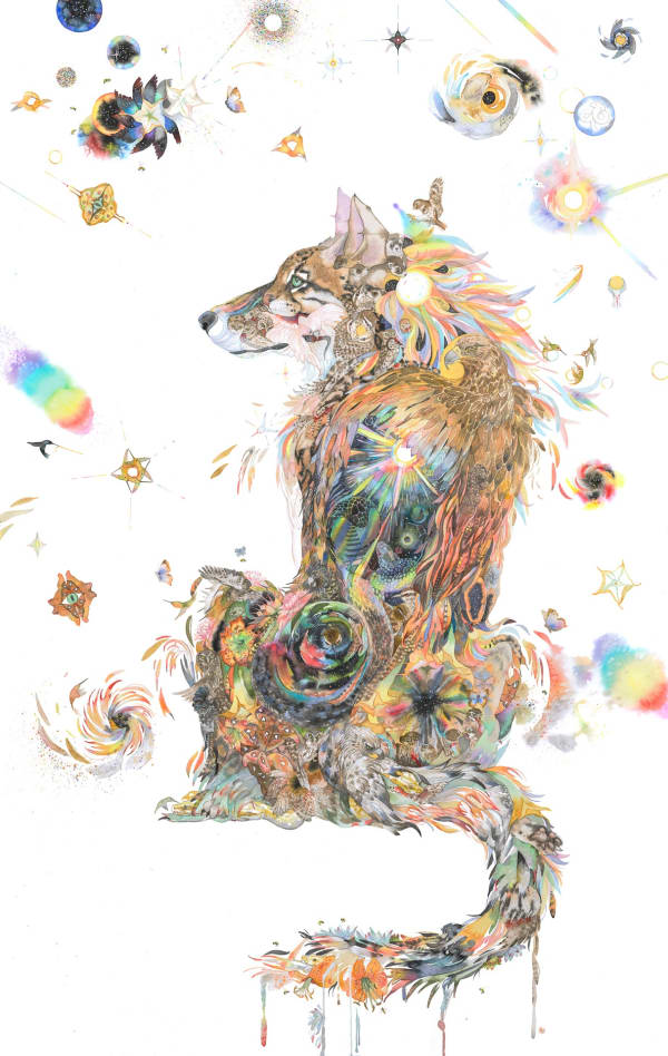 Laura Ball, In the Sun of the Heart (Red Wolf), 2022