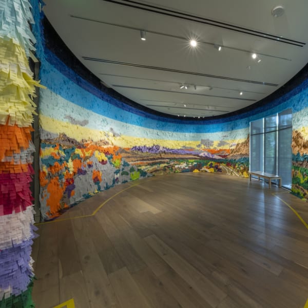 Installation image of Justin Favela: Vistas in Color at the Denver Botanic Gardens. Courtesy of the Denver Botanic Gardens. Photo by Scott Dressel-Martin.
