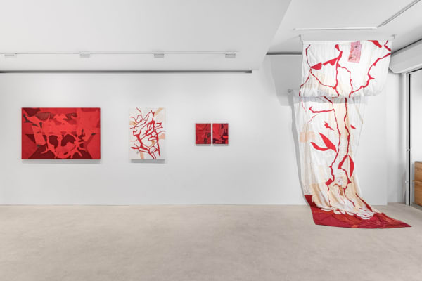 Roberto Maria Lino, “Memoir of a Needle”, 2025, exhibition view at Palo Gallery, NY, photo crediti: Alexander Burnazaki, Giulia Benni, courtesy Palo Gallery