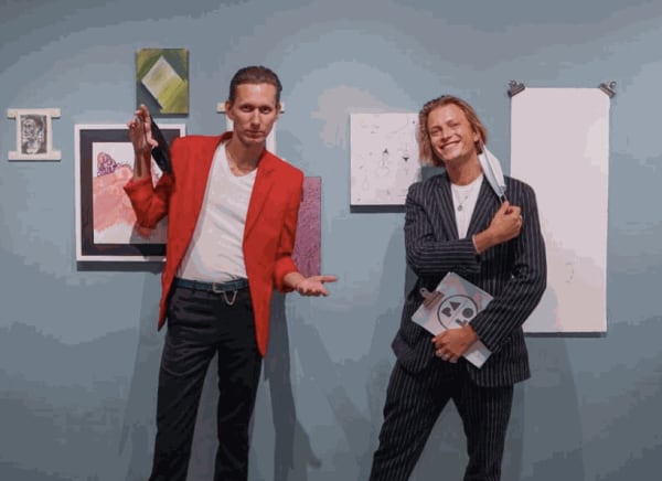 Artist Dean Dempsey (left) and Palo Gallery founder Paul Henkel (right) at Memories ManifestCOURTESY OF PALO GALLERY