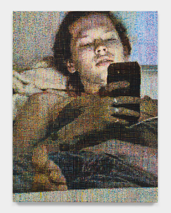 Doubtful below, 2024, by Rachel Wolf, from the new show "Whose Muse: A Contemporary Survey of 21st Century Portraiture," at Palo Gallery in Manhattan. DANIEL GREER/COURTESY OF PALO GALLERY/