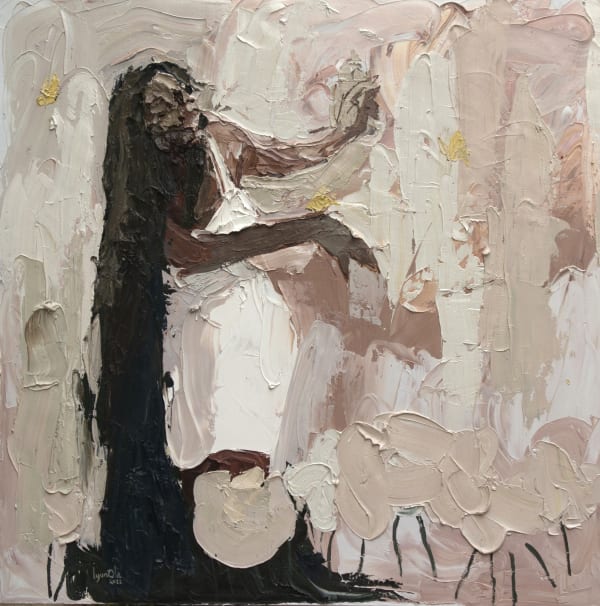 Pluck This Day Oil on canvas 48 x 48 inches 2022