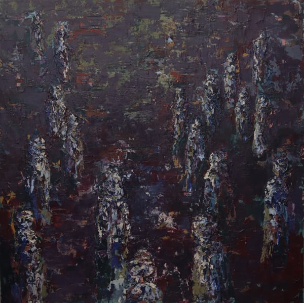 Awaiting Mental Salvation Acrylic On Canvas 48 x 48 inches 2021