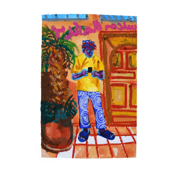 MUSA GANIYY ANTHONY IN MARRAKESH MIXED MEDIA ON PAPER 16.5 X 11.6 INCHES 2021