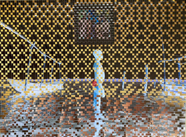 AYOBAMI OGUNGBE ELIJAH'S PLIGHT 2023 WOVEN PHOTOGRAPHIC PRINTS 47 x 35 IN