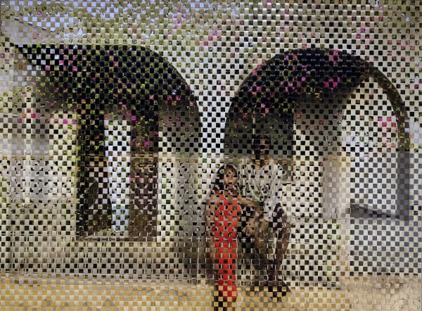 AYOBAMI OGUNGBE FENCES FOR COMFORT 2023 WOVEN PHOTOGRAPHIC PRINTS 35 X 47 IN