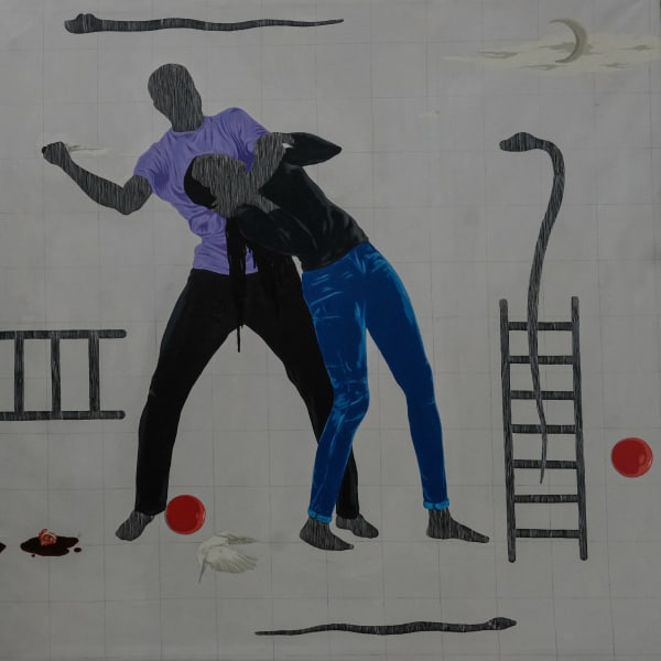 AMEH EGWUH GOD IS THE GREATEST 2023 ACRYLIC AND GRAPHITE ON CANVAS 72 X 72 INCHES