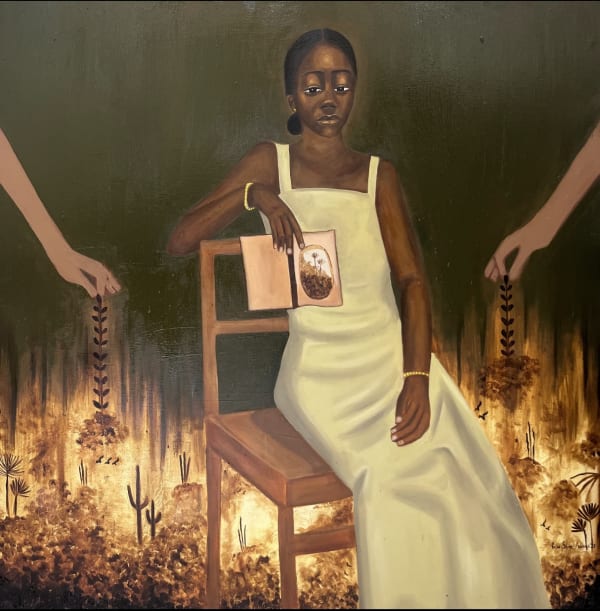 Praise Sanni-Adeniyi Do you remember how the rhythm goes? Oil on Canvas 48 x 48 Inches 2023