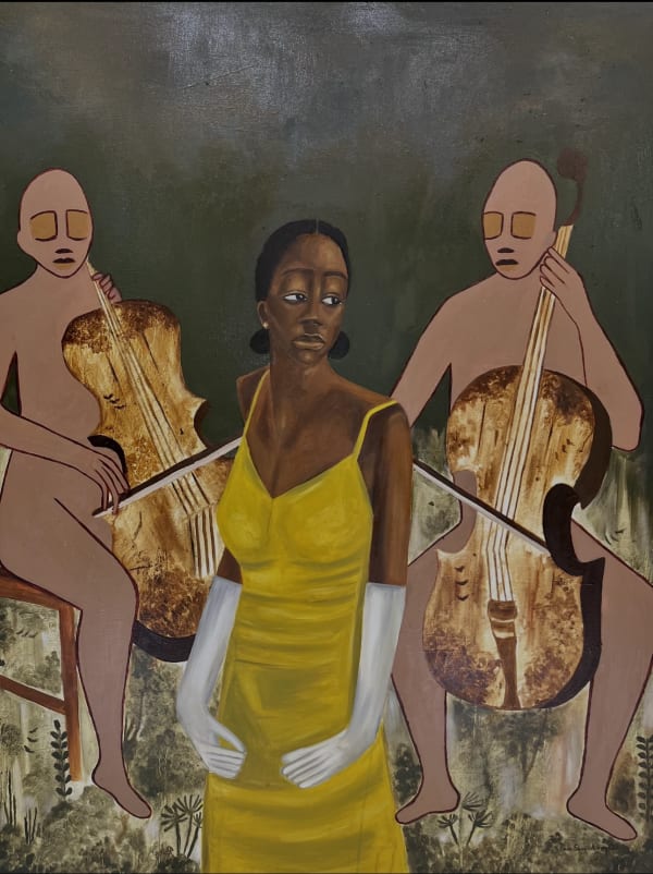 Praise Sanni-Adeniyi So what do we make of these melodies? Oil on Canvas 48 x 60 Inches 2023