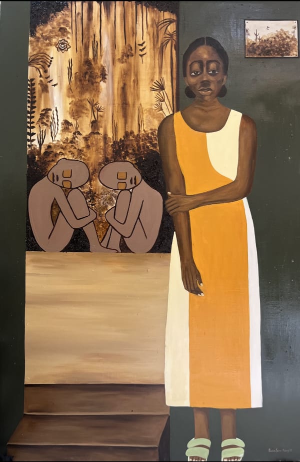 Praise Sanni-Adeniyi Still fighting for Peace Oil on Canvas 48 x 60 Inches