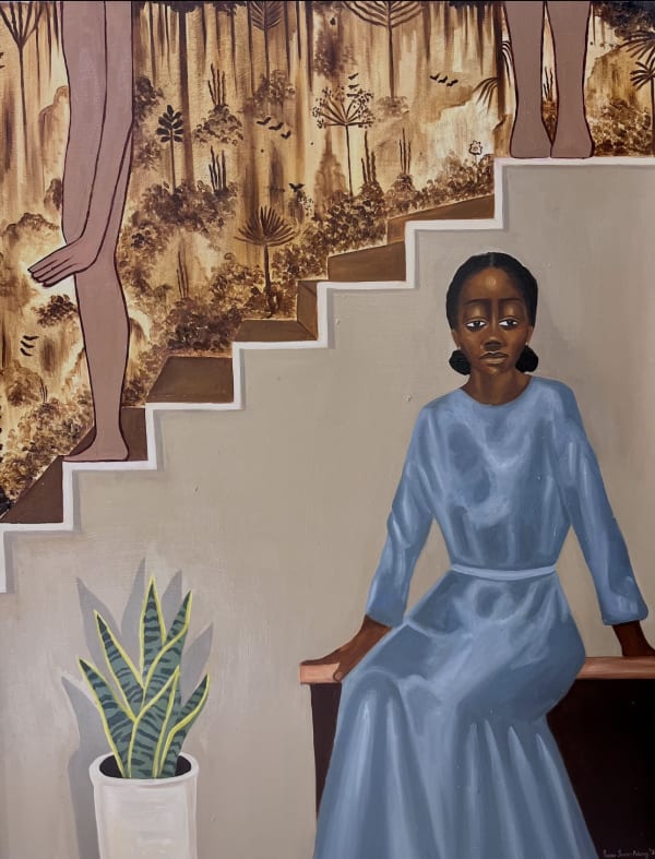 Praise Sanni-Adeniyi Is God also in the breaking? Oil on Canvas 48 x 60 Inches 2023