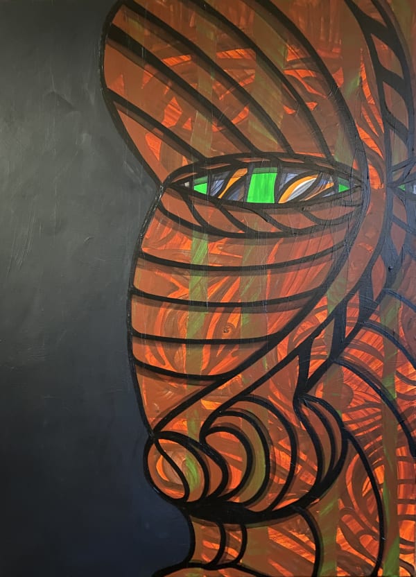 Caged Acrylic on canvas 48 x 36inches 2022