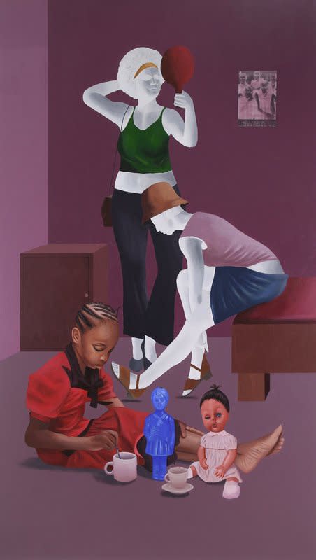 David Otaru Party Dolls, 2022 Acrylic on Canvas 40 X 66 in DO0011