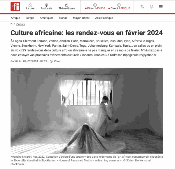 RFI - Culture africaine: les rendez-vous en février 2024