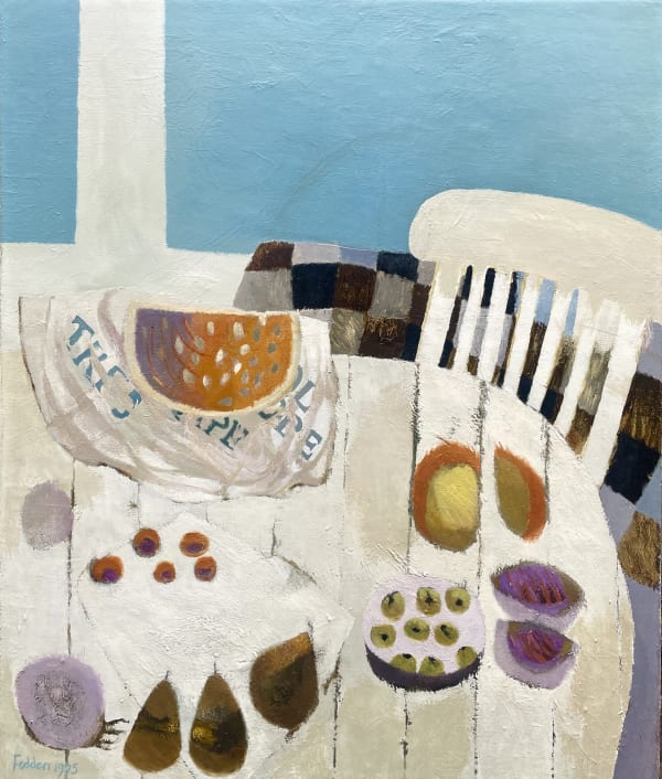 Mary Fedden, Cantaloupe, The White Table, 1975