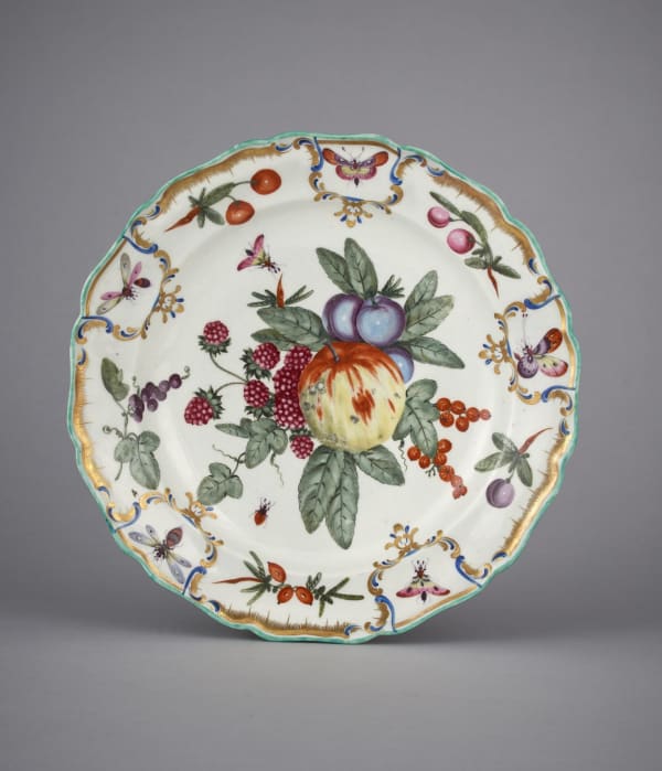 An extremely fine First Period Dr Wall Worcester Dessert Plate from the Duke of Gloucester Service, Circa 1775