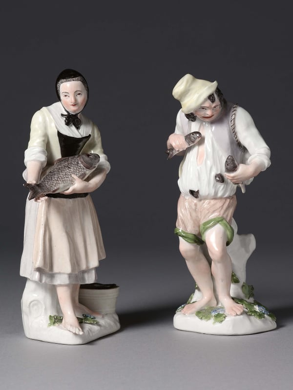 A rare pair of Meissen Fisherfolk Modelled by J.J.Kaendler, Circa 1738