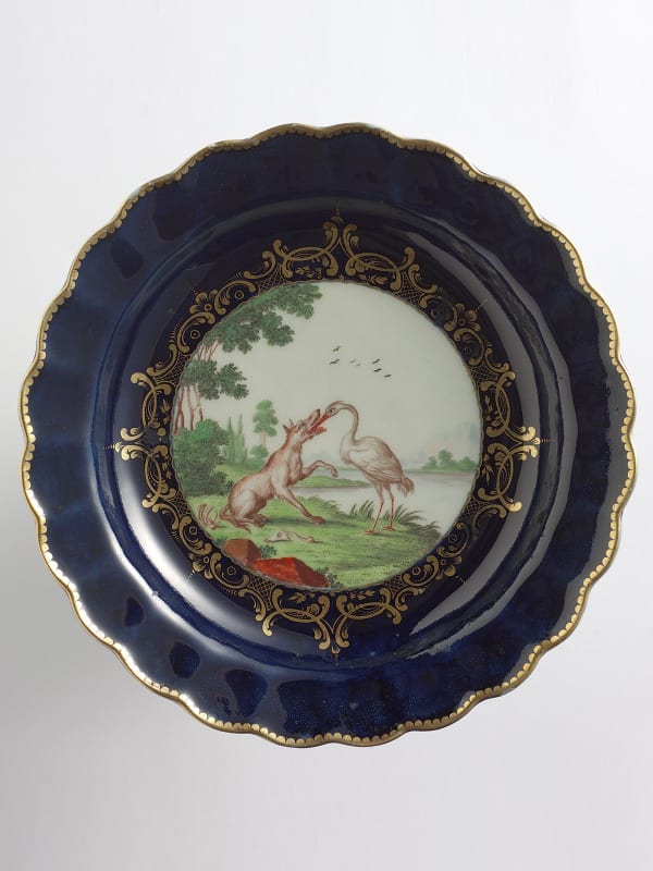 A First Period Dr. Wall Worcester scalloped dessert plate, Circa 1768-70.