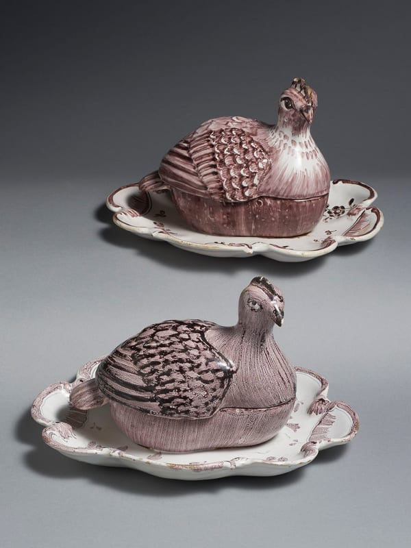 Hannoversh-Munden Quail Tureens and Covers, Circa 1745