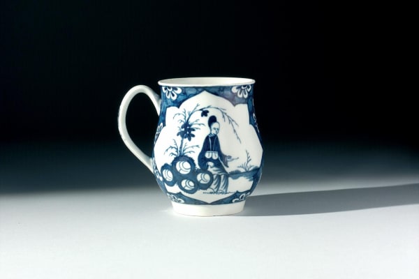First Period Dr. Wall Worcester Tankard, Of Bell Shape With Ridged Loop Handle, Circa. 1765