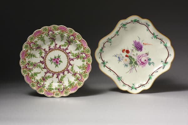 Very Fine 1st Period Dr. Wall Worcester Scalloped Dessert Plate, Circa: 1770-75