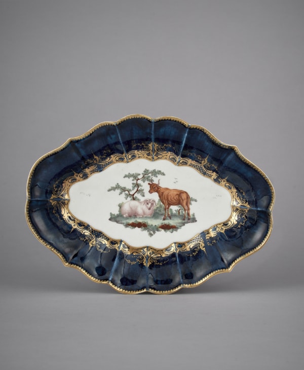 First Period Dr Wall Worcester Fluted Oval Dessert Dish, Circa: 1770