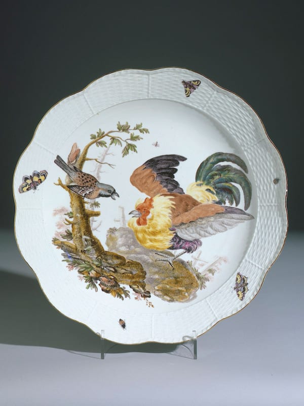 Large And Impressive Meissen Ornithological Charger, Circa: 1745
