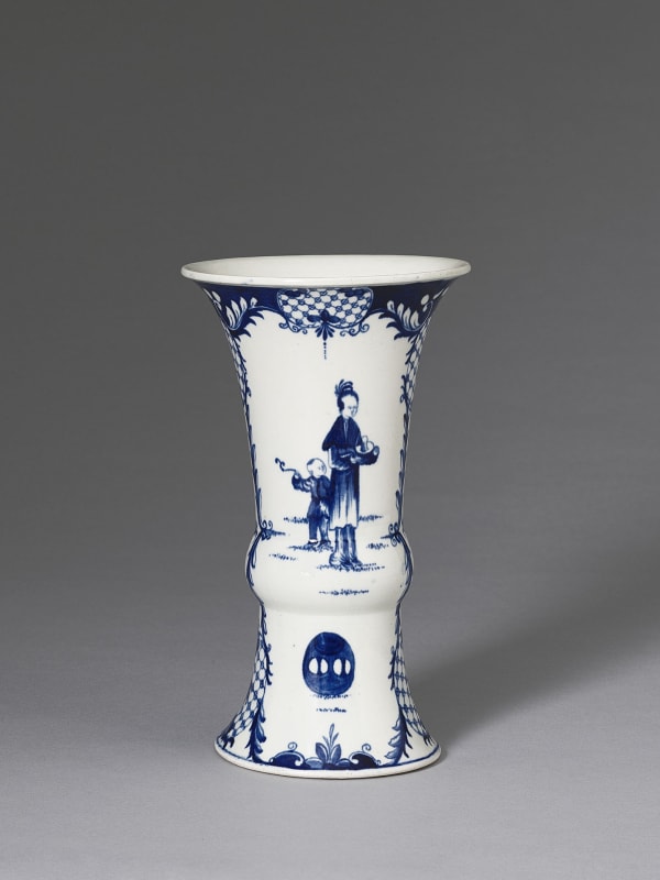 Rare First Period Dr Wall Worcester Trumpet Shaped Vase, Circa 1765