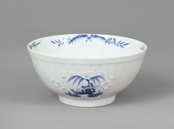 An early Worcester pleat moulded Bowl, Circa 1755-57