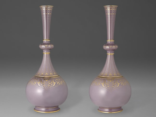 A rare and impressive Pair of Sèvres Vases, Dated 1874