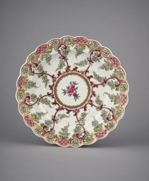 Fine First Period Dr Wall Worcester Earl Manvers Pattern Dessert Plate, Circa 1770