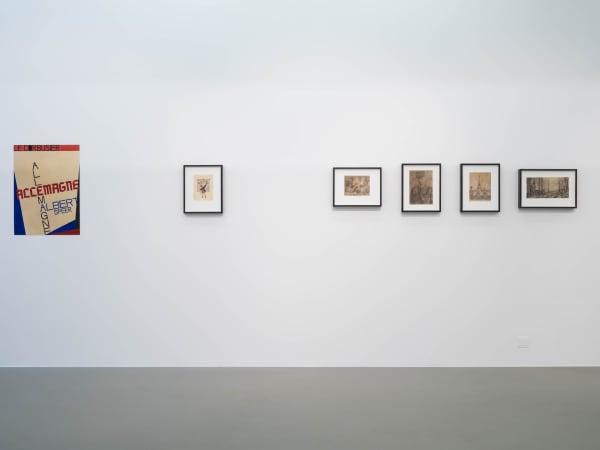 Installation view, Fredrik Söderberg, ALLEMAGNE, ABSINTHE, ARCHITECTURE, 2020, Cecilia Hillström Gallery. Photo: Jean-Baptiste Béranger