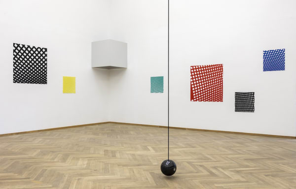 Installation view, Kristina Matousch, Squat, CHART Art Fair 2022, Cecilia Hillström Gallery. Photo: Malle Madsen