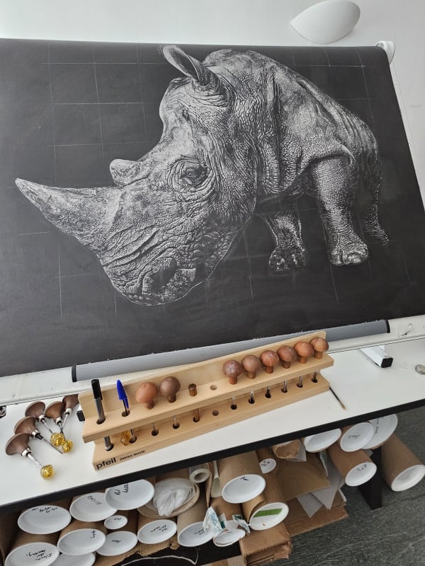 Linocutting Rhino