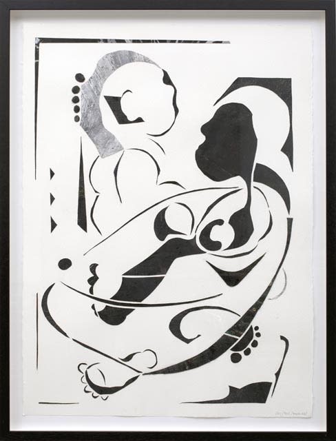 Ronald Zuurmond Op Schoot 2013 Collage On Paper 50 X 70 Cm