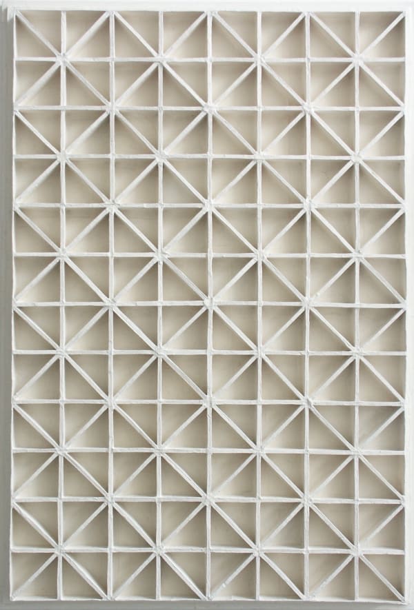 Sch Cons 05 Jan Schoonhoven Diagonalen 1967 Wood Cardboard Papier M Ch White Paint 126 X 86 Cm