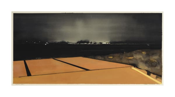 Koen Vermeule Orange Night 2019 Gouache Op Papier 40 X 82 Cm