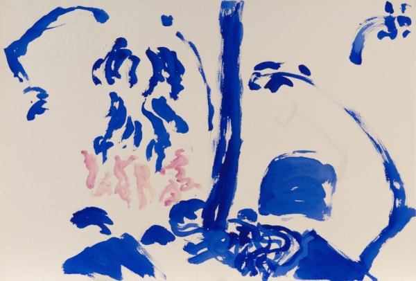 Hok72 Hoek Waterfall Bathers Tree Rock Watercolour On Arche Paper 102X152Cm