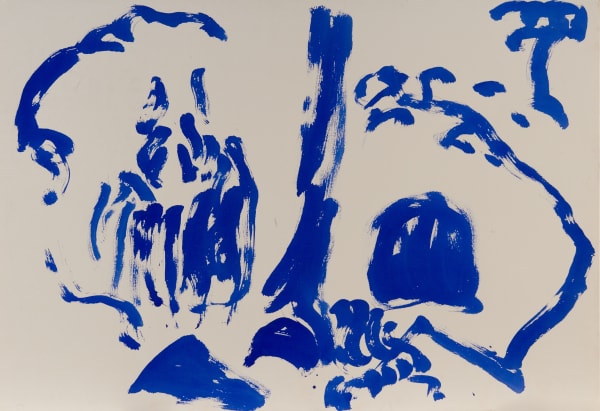 Hok73 Hoek Waterfall Tree Rock Blue Watercolour On Arche Paper 102X152Cm