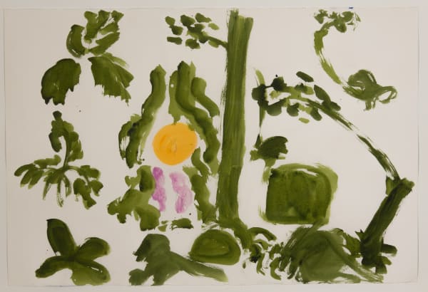 Hok84 Hoek Bathers And Waterfall Green 1999 Watercolour On Arche Paper 102X152Cm