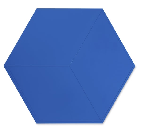 Ad Dekkers Cb092 Hexagon And Lozenge In Transition 1967 Blue Paint On Polyester 151X174 5X3Cm 59 4X68 7X1 2In
