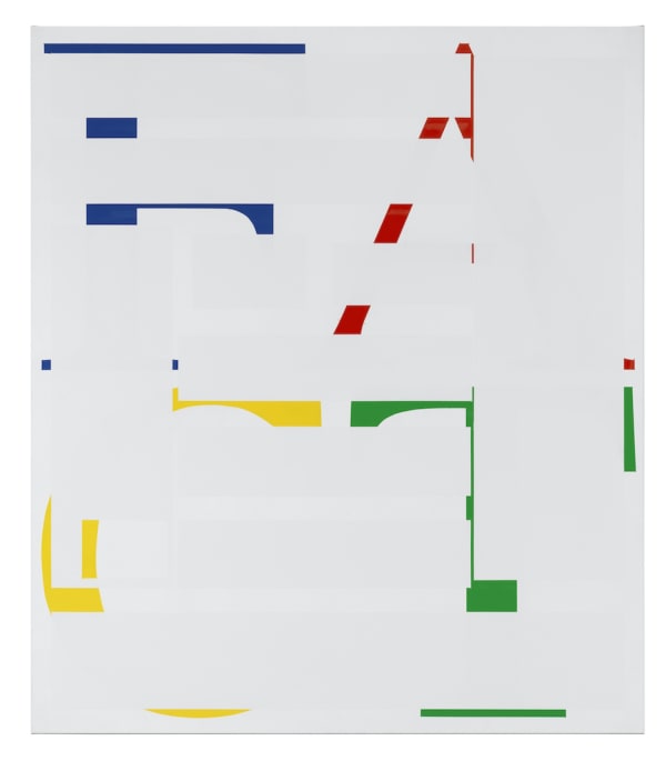 Ronald De Bloeme Fact Ii Google 2017 Mat En Hoogglanslak Op Katoen 230 X 200 Cm